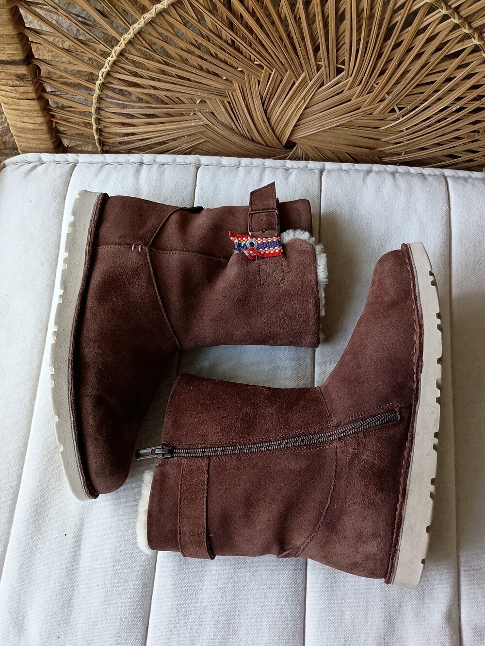 Birkenstock Brown Suede Shearling-Lined Ankle Boots 38/7.5